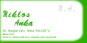 miklos anka business card